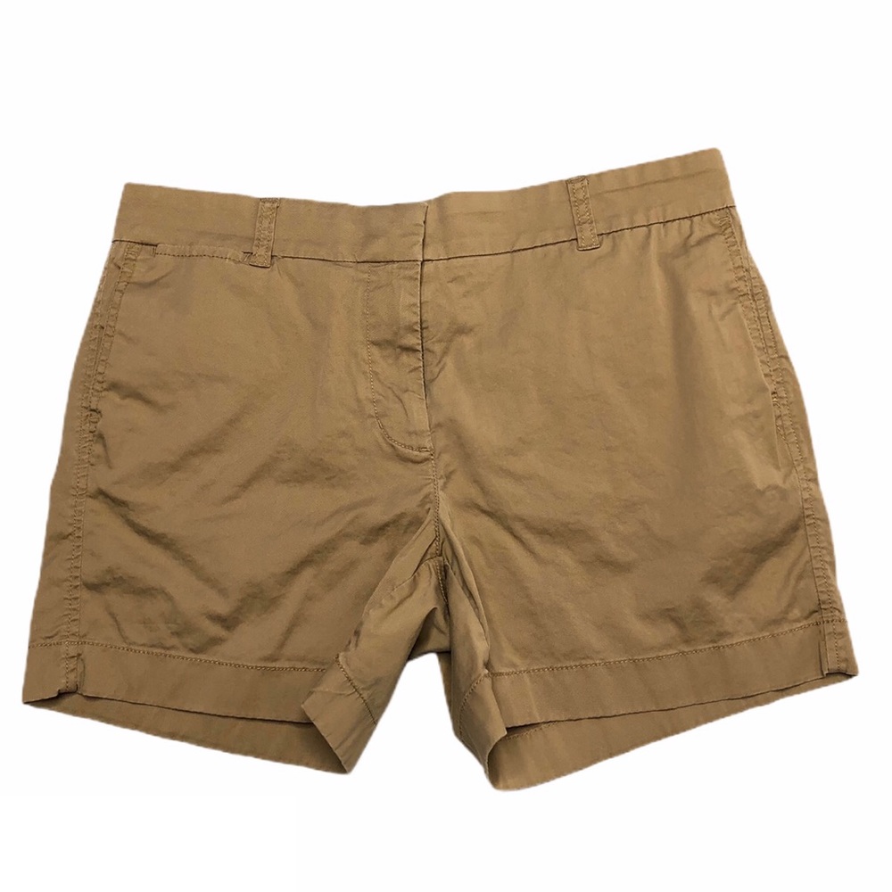 J. Crew Chino Tan Mid Rise Stretch Shorts